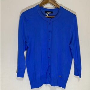 Ellen Tracy Blue Women's Cardigan Sweater Size Large